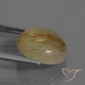 Cuarzo rutilo Marrón-dorado muy claro natural de 7.12 ct, Redondo, Translúcido
