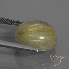 Cuarzo rutilo Amarillo terroso natural de 8.61 ct, Redondo, Transparente