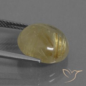 Cuarzo rutilo Amarillo terroso natural de 7.33 ct, Redondo, Transparente