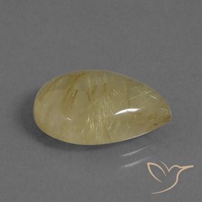 Cuarzo rutilo Amarillo toscana natural de 9.75 ct, En forma de pera, Translúcido