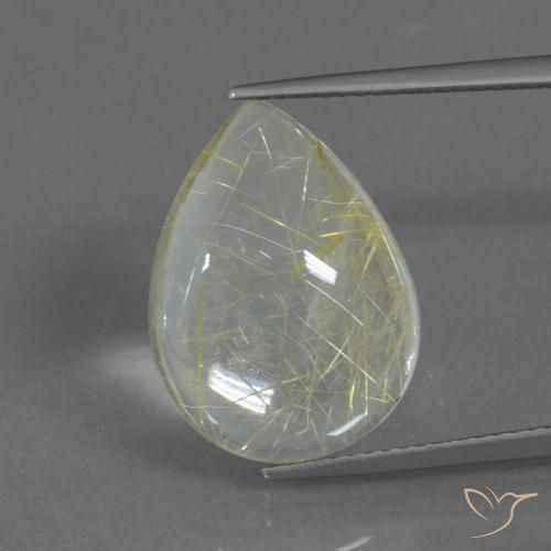 10.33ct Natural Amarillo banana Cuarzo rutilo, En forma de pera, Transparente