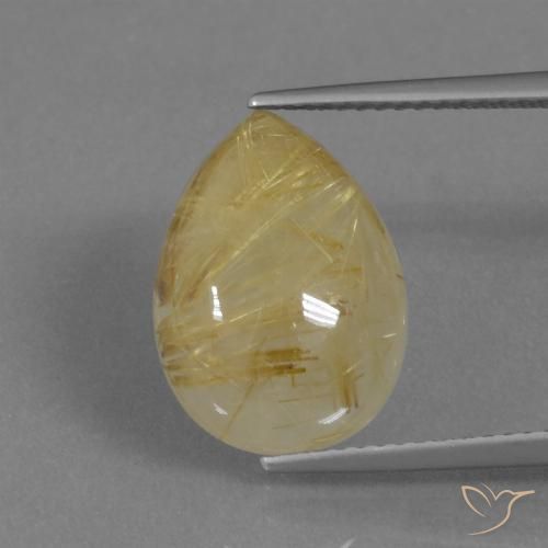 8.23ct Natural Amarillo toscana Cuarzo rutilo, En forma de pera, Translúcido