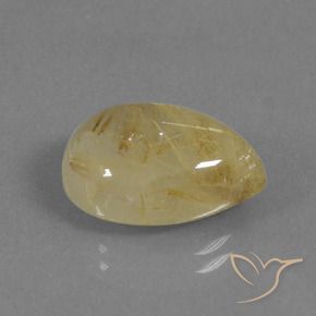 Cuarzo rutilo Amarillo toscana natural de 8.23 ct, En forma de pera, Translúcido