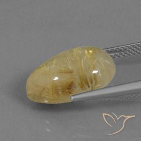 Cuarzo rutilo Amarillo toscana natural de 8.23 ct, En forma de pera, Translúcido
