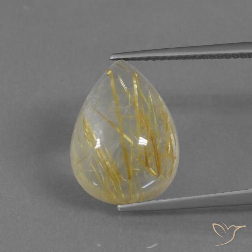 9.34ct Natural Amarillo terroso Cuarzo rutilo, En forma de pera, Transparente