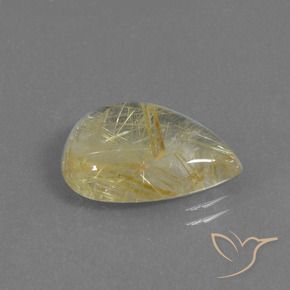 Cuarzo rutilo Amarillo toscana natural de 7.83 ct, En forma de pera, Transparente