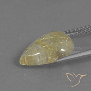 Cuarzo rutilo Amarillo toscana natural de 7.83 ct, En forma de pera, Transparente