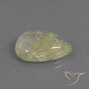 Cuarzo rutilo Amarillo banana natural de 8.27 ct, En forma de pera, Transparente