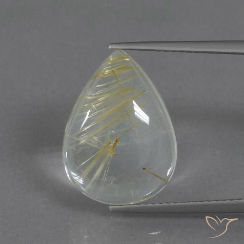 8.51ct Natural Amarillo terroso claro Cuarzo rutilo, En forma de pera, Transparente