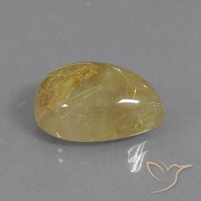 Cuarzo rutilo Amarillo cálido natural de 12.62 ct, En forma de pera, Translúcido