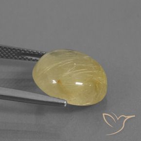 Cuarzo rutilo Amarillo terroso natural de 8.80 ct, Redondo, Transparente