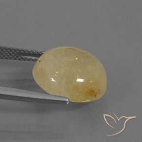 Cuarzo rutilo Amarillo pálido natural de 9.40 ct, Redondo, Transparente