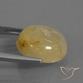 Cuarzo rutilo Amarillo terroso natural de 9.37 ct, Redondo, Transparente