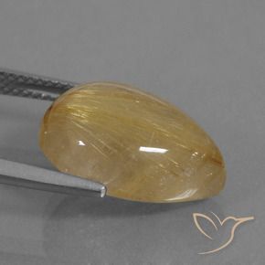 Cuarzo rutilo Marrón leonado claro natural de 9.64 ct, En forma de pera, Transparente