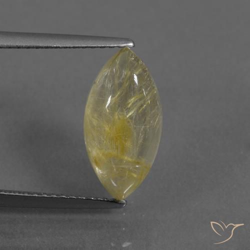 3.58ct Natural Amarillo claro Cuarzo rutilo, Marquesa, Transparente
