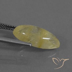 Cuarzo rutilo Amarillo terroso claro natural de 5.01 ct, Marquesa, Transparente