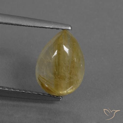 2.13ct Natural Amarillo medio Cuarzo rutilo, En forma de pera, Translúcido