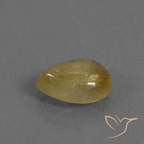 Cuarzo rutilo Amarillo medio natural de 2.13 ct, En forma de pera, Translúcido