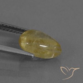 Cuarzo rutilo Amarillo medio natural de 2.13 ct, En forma de pera, Translúcido