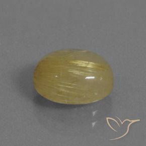 Cuarzo rutilo Amarillo pálido natural de 3.06 ct, Ovalada, Transparente