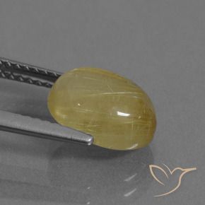 Cuarzo rutilo Amarillo pálido natural de 3.06 ct, Ovalada, Transparente