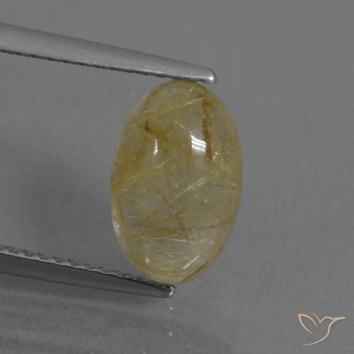 2.88ct Natural Amarillo cálido Cuarzo rutilo, Ovalada, Transparente