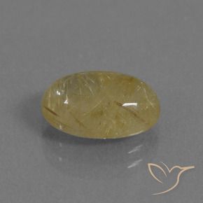 Cuarzo rutilo Amarillo cálido natural de 2.88 ct, Ovalada, Transparente