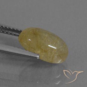 Cuarzo rutilo Amarillo cálido natural de 2.88 ct, Ovalada, Transparente