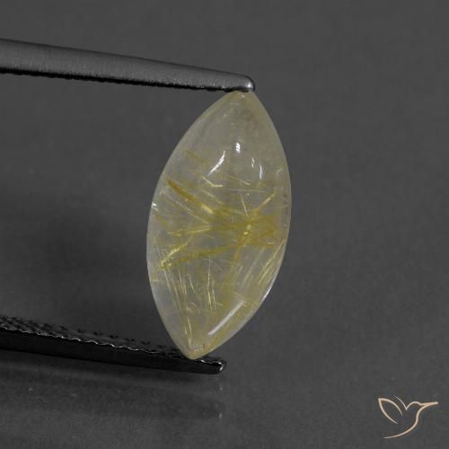 3.97ct Natural Amarillo pálido Cuarzo rutilo, Marquesa, Transparente