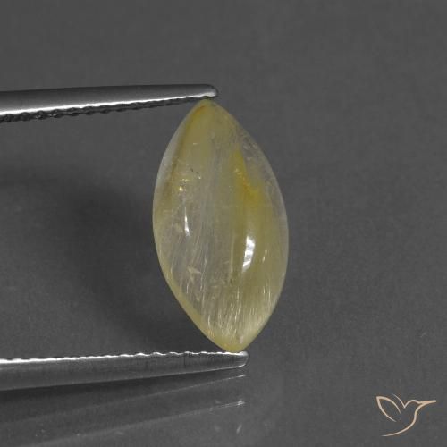 3.00ct Natural Amarillo cálido Cuarzo rutilo, Marquesa, Transparente