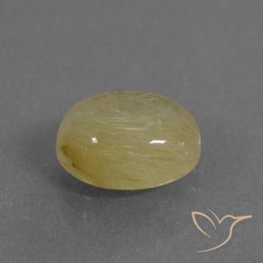 Cuarzo rutilo Amarillo dijón claro natural de 2.92 ct, Ovalada, Transparente