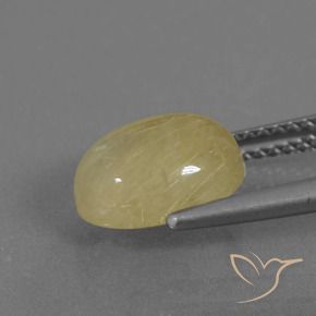 Cuarzo rutilo Amarillo dijón claro natural de 2.92 ct, Ovalada, Transparente
