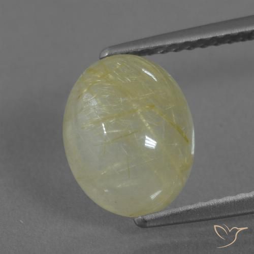 3.38ct Natural Amarillo medio Cuarzo rutilo, Ovalada, Translúcido