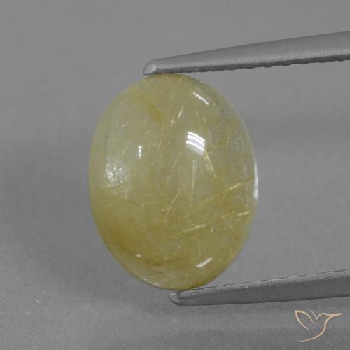 2.72ct Natural Amarillo banana Cuarzo rutilo, Ovalada, Translúcido