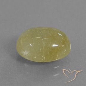 Cuarzo rutilo Amarillo banana natural de 2.72 ct, Ovalada, Translúcido
