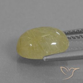Cuarzo rutilo Amarillo banana natural de 2.72 ct, Ovalada, Translúcido
