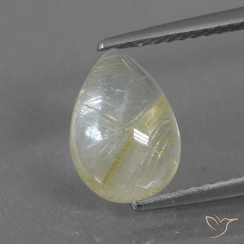 2.51ct Natural Amarillo pálido Cuarzo rutilo, En forma de pera, Transparente