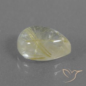 Cuarzo rutilo Amarillo pálido natural de 2.51 ct, En forma de pera, Transparente