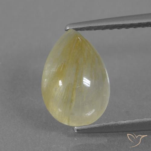 2.81ct Natural Amarillo terroso Cuarzo rutilo, En forma de pera, Transparente