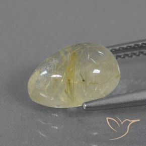 Cuarzo rutilo Amarillo claro natural de 2.76 ct, En forma de pera, Transparente