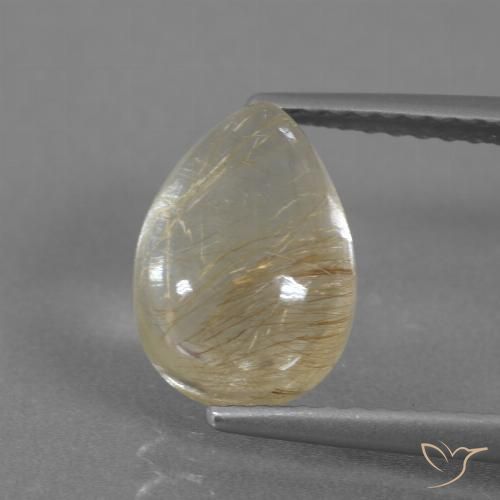 2.61ct Natural Amarillo dorado Cuarzo rutilo, En forma de pera, Transparente