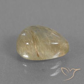 Cuarzo rutilo Amarillo dorado natural de 2.61 ct, En forma de pera, Transparente