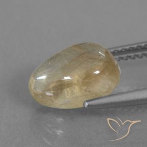 Cuarzo rutilo Amarillo dorado natural de 2.61 ct, En forma de pera, Transparente