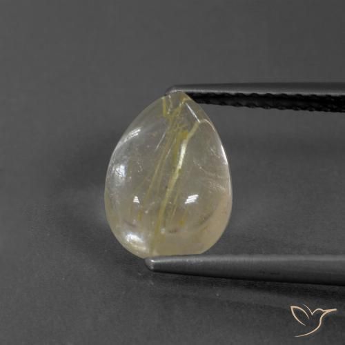 2.58ct Natural Amarillo claro Cuarzo rutilo, En forma de pera, Transparente