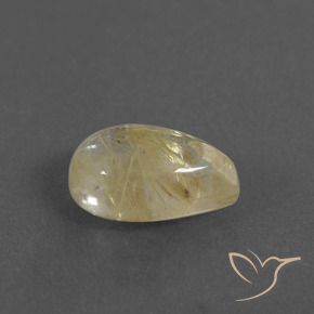 Cuarzo rutilo Amarillo terroso natural de 2.61 ct, En forma de pera, Transparente