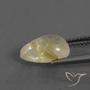 Cuarzo rutilo Amarillo terroso natural de 2.61 ct, En forma de pera, Transparente