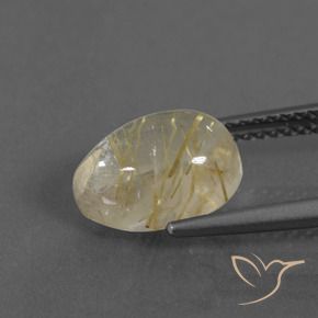 Cuarzo rutilo Amarillo terroso natural de 2.97 ct, En forma de pera, Transparente