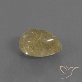 Cuarzo rutilo Amarillo cálido natural de 2.94 ct, En forma de pera, Transparente