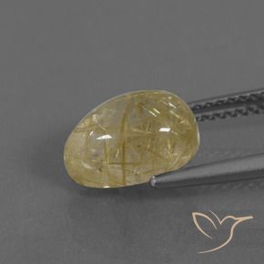Cuarzo rutilo Amarillo cálido natural de 2.94 ct, En forma de pera, Transparente