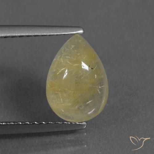 2.36ct Natural Amarillo claro Cuarzo rutilo, En forma de pera, Transparente
